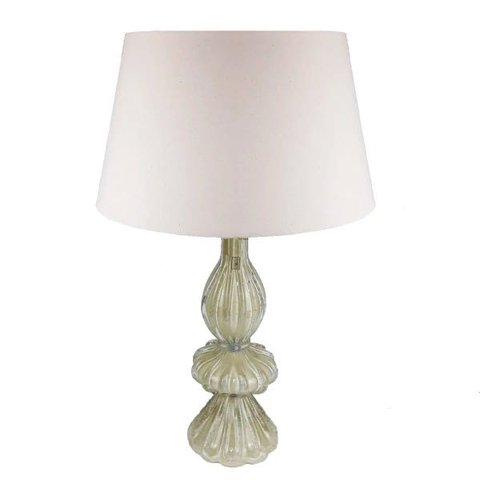 Abajur de Murano São Marcos - Cristal Pérola 48cm Sem Cúpula