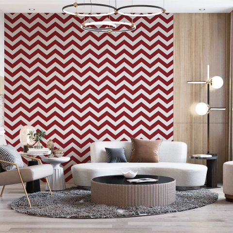 Saldão - Papel de Parede Chevron Classic Vermelho