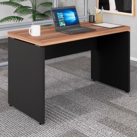 Mesa para Escritório 120x60 Cm Nogal Preto Fosco Marin Brasil