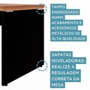 Ver imagem 3 de Mesa para Escritório 120x60 Cm Nogal Preto Fosco Marin Brasil