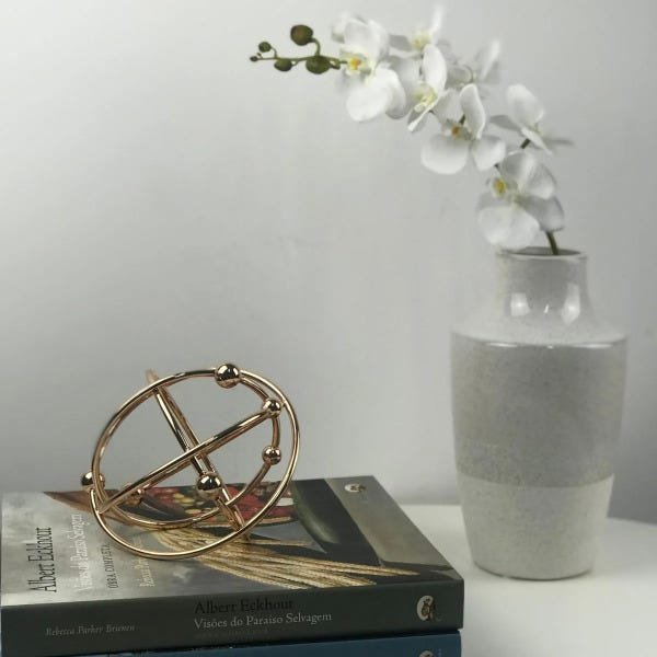 Esfera Decorativa em Metal Átomo - Rose Gold - 2