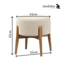 Ver imagem 4 de Kit 2 Puffs Dual 2 em 1 Acabamento Moderno Vira Mesa de Apoio Linho Palha