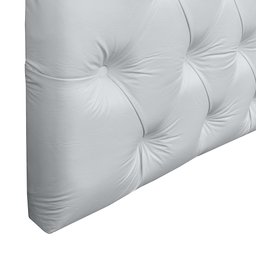 Cabeceira Cama Box Casal 1.40 Painel Capitonê Intense Corino Branco - Lh Móveis - 3