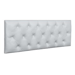 Cabeceira Cama Box Casal 1.40 Painel Capitonê Intense Corino Branco - Lh Móveis - 2
