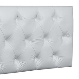Cabeceira Cama Box Casal 1.40 Painel Capitonê Intense Corino Branco - Lh Móveis - 5
