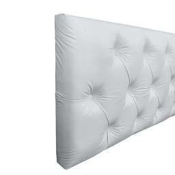 Cabeceira Cama Box Casal 1.40 Painel Capitonê Intense Corino Branco - Lh Móveis - 4