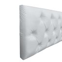 Ver imagem 4 de Cabeceira Cama Box Casal 1.40 Painel Capitonê Intense Corino Branco - Lh Móveis