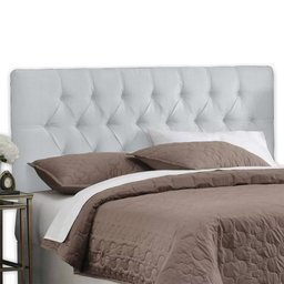 Cabeceira Cama Box Casal 1.40 Painel Capitonê Intense Corino Branco - Lh Móveis - 1
