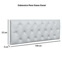 Cabeceira Cama Box Casal 1.40 Painel Capitonê Intense Corino Branco - Lh Móveis - 9