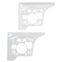 Ver imagem 1 de Par Mão Francesa Ornamentada Música Bateria 20cm Epóxi Branco Aço