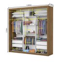 Ver imagem 4 de Guarda Roupa Roupeiro Clarice 3 Portas de Correr 4 Gavetas Carioca Cinamomo