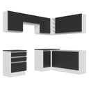 Ver imagem 2 de Armário De Cozinha Completa De Canto Mdf 409cm Branco preto