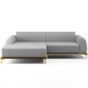 Ver imagem 3 de Sofá 6 Lugares com Chaise Esquerdo Sala de Estar Molino 350cm D02 Linho Cinza C-315 - Lyam Decor