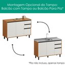Ver imagem 5 de Balcao com Tampo e Armario Aereo 120 cm Ravena Freijo Off Acetinado Poliman