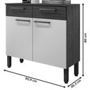 Ver imagem 4 de Balcão de Cozinha Aurora 2 Portas 2 Gavetas Ripado 3d Freijó/supremo - Pnr Móveis