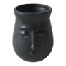 Vaso Decorativo em Cerâmica com Formato de Rosto Étnico - Preto - 1