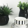 Vaso Decorativo em Cerâmica com Formato de Rosto Étnico - Preto - 2