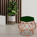 Ver imagem 2 de Puff Decorativo Aramado Bronze Six Suede Verde Musgo