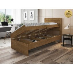 Cama Solteiro Baú Larissa Malbec para Colchão 88x188 - 3
