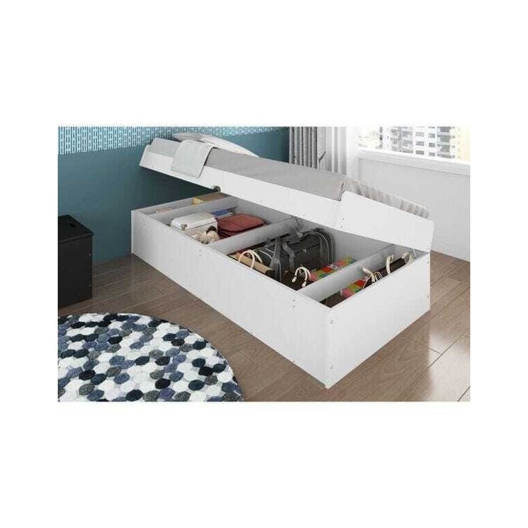 Cama Baú Camila Solteiro Branco - Framar