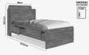 Ver imagem 2 de Cama Solteiro Tamires Com Bau Castanho Wood - Cambel Móveis