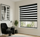 Ver imagem 1 de Persiana Zebra Rolo Dupla 120x160 Controle de Luz Moderna - Preta