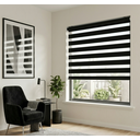 Ver imagem 1 de Persiana Zebra Rolo Dupla 120x160 Controle de Luz Moderna - Preta