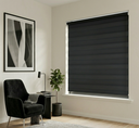 Ver imagem 2 de Persiana Zebra Rolo Dupla 120x160 Controle de Luz Moderna - Preta