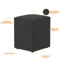 Ver imagem 3 de Kit 03 Puffs Quadrado Decorativo L02 Bouclê Preto - Lyam Decor Puff Quadrado