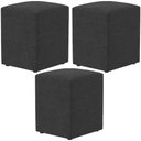 Ver imagem 1 de Kit 03 Puffs Quadrado Decorativo L02 Bouclê Preto - Lyam Decor Puff Quadrado
