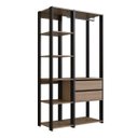 Ver imagem 2 de Guarda Roupa Closet 2 Torres 2 Gavetas 100cm Preto/montana Kit4070