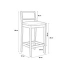 Ver imagem 5 de Banqueta Cozinha Média Madeira Preta Kit 4 Encosto Palhinha Austria I03 - D'Rossi