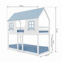 Ver imagem 3 de Beliche Montessoriano Casinha Encantada Madeira Maciça Branco e Azul Housin