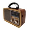Rádio Am/Fm Retrô A Pilha E Tomada Usb/Aux/TF - Marrom claro - 1