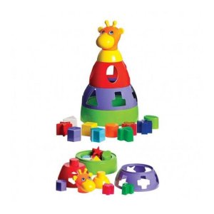 Girafa Brinquedo Didático Para Bebês com Formas Geométricas Mercotoys