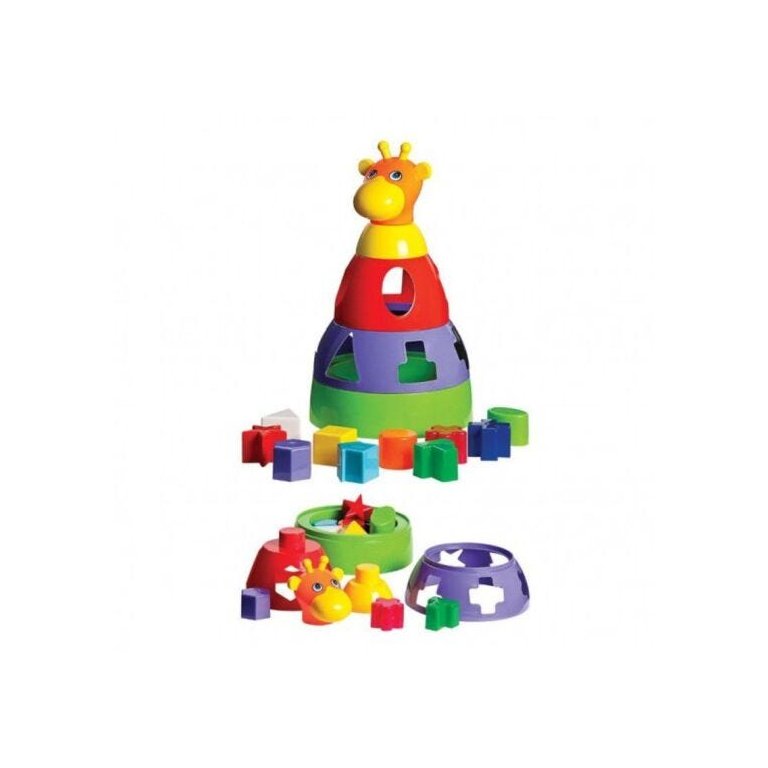 Girafa Brinquedo Didático Para Bebês com Formas Geométricas Mercotoys