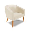 Ver imagem 1 de Poltrona Corino Bege Pés Palito Castanho