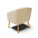 Ver imagem 4 de Poltrona Corino Bege Pés Palito Castanho
