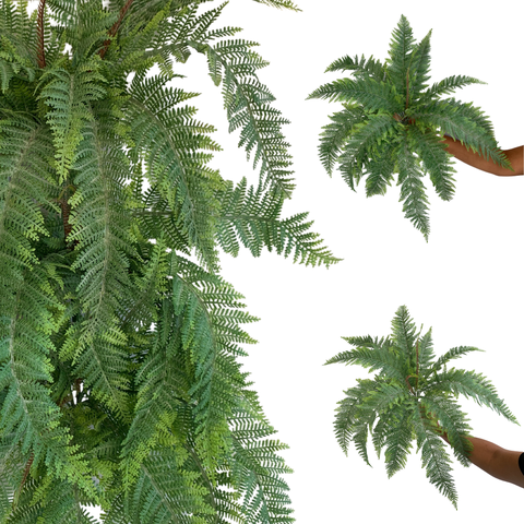Kit 5 Buquês de Samambaia Artificial Decorativa Realista para Ambientes Modernos