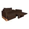Sofá Cama 2 Lugares Casal, Retrátil e Reclinável 1,40M de Largura, Suede Veludo Marrom, Rica - 9