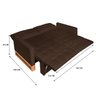 Sofá Cama 2 Lugares Casal, Retrátil e Reclinável 1,40M de Largura, Suede Veludo Marrom, Rica - 5