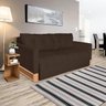 Sofá Cama 2 Lugares Casal, Retrátil e Reclinável 1,40M de Largura, Suede Veludo Marrom, Rica - 3