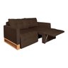 Sofá Cama 2 Lugares Casal, Retrátil e Reclinável 1,40M de Largura, Suede Veludo Marrom, Rica - 8