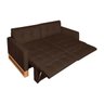 Sofá Cama 2 Lugares Casal, Retrátil e Reclinável 1,40M de Largura, Suede Veludo Marrom, Rica - 11