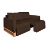 Sofá Cama 2 Lugares Casal, Retrátil e Reclinável 1,40M de Largura, Suede Veludo Marrom, Rica - 7