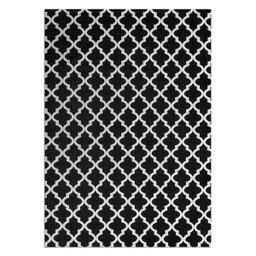 Tapete Jacquard Emborrachado 2,00 M X 3,00 M Sala Latex Antiderrapante Quarto Grande Arabesco Preto - 3