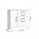 Ver imagem 3 de Cômoda 1 Porta 4 Gavetas Chicago Tcil Móveis