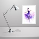 Ver imagem 2 de Quadro Bailarina Lilás- Aquarela 33x24cm:moldura Branca