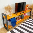 Ver imagem 3 de Rack de TV de Madeira Pinus Linea Carvalho e Preto