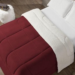 Coberdrom King Maya Dupla Face Sherpa Mantinha Soft Inverno Vermelho - 3
